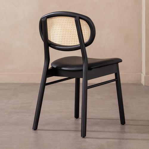  ASHER MASİF AHŞAP HAZERAN SANDALYE SİYAH