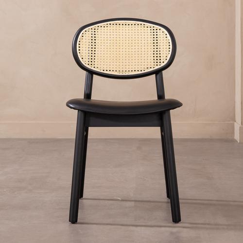  ASHER MASİF AHŞAP HAZERAN SANDALYE SİYAH