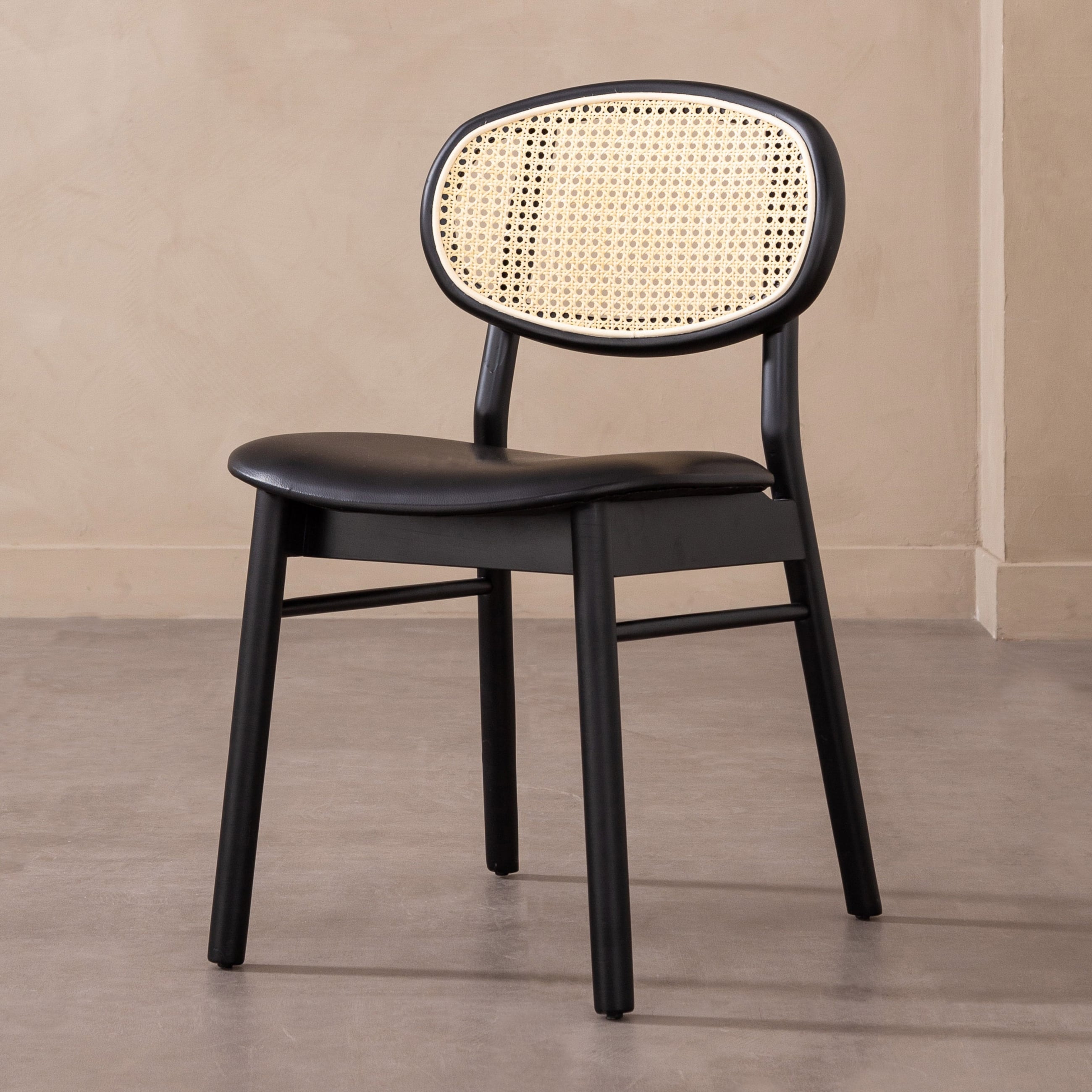 ASHER MASİF AHŞAP HAZERAN SANDALYE SİYAH