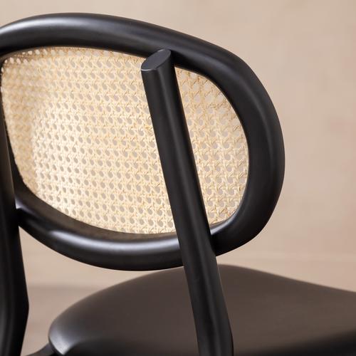  ASHER MASİF AHŞAP HAZERAN SANDALYE SİYAH