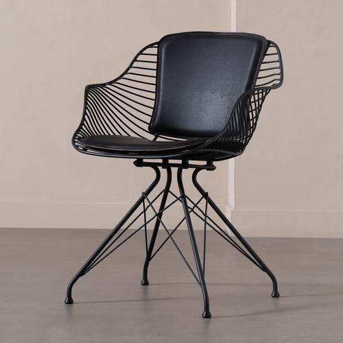  FRANCESCO KOLÇAKLI METAL SANDALYE SİYAH