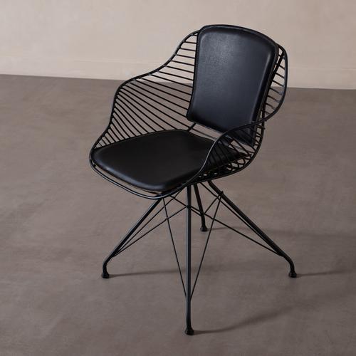  FRANCESCO KOLÇAKLI METAL SANDALYE SİYAH