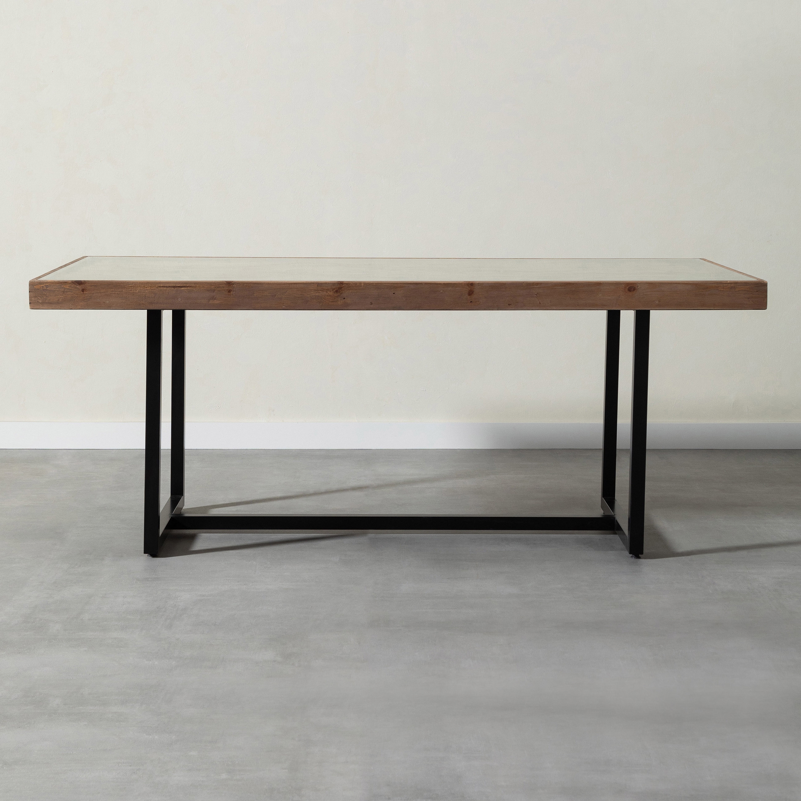 LAGUNA CAM TABLALI MASİF AHŞAP YEMEK MASASI