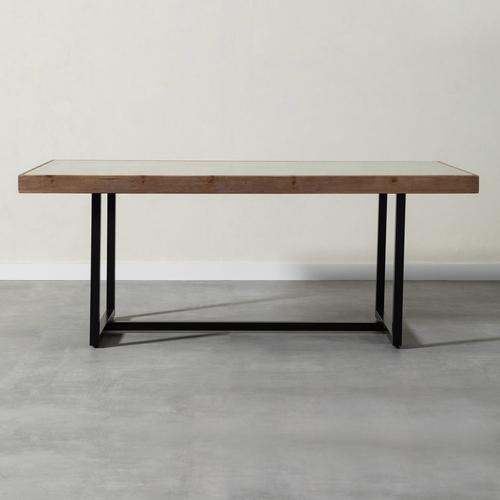  LAGUNA CAM TABLALI MASİF AHŞAP YEMEK MASASI