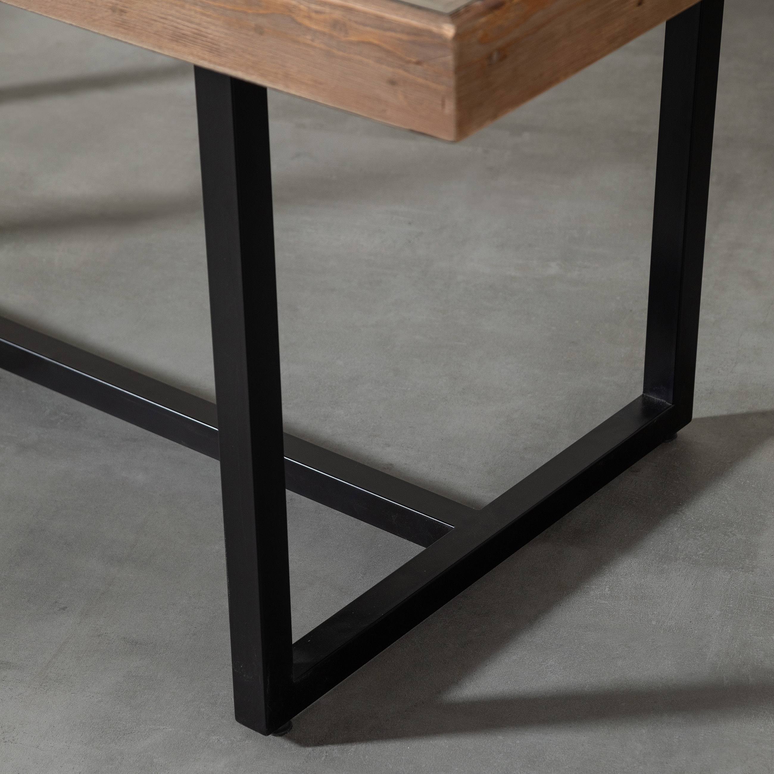 LAGUNA CAM TABLALI MASİF AHŞAP YEMEK MASASI