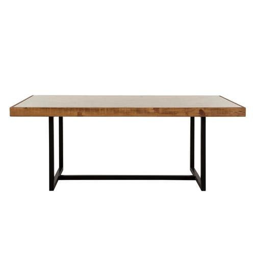  LAGUNA CAM TABLALI MASİF AHŞAP YEMEK MASASI