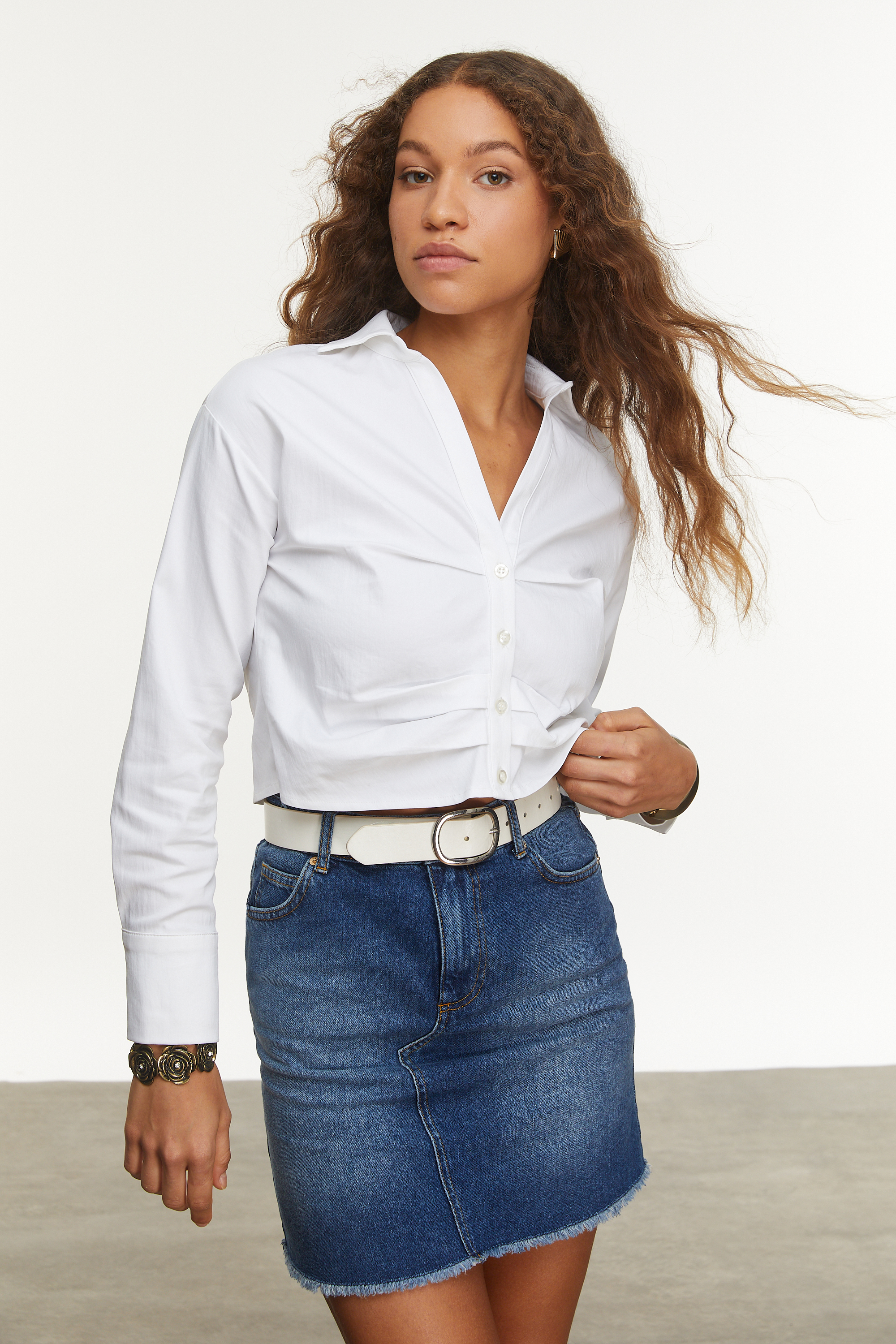 OVERSIZE CROP GÖMLEK