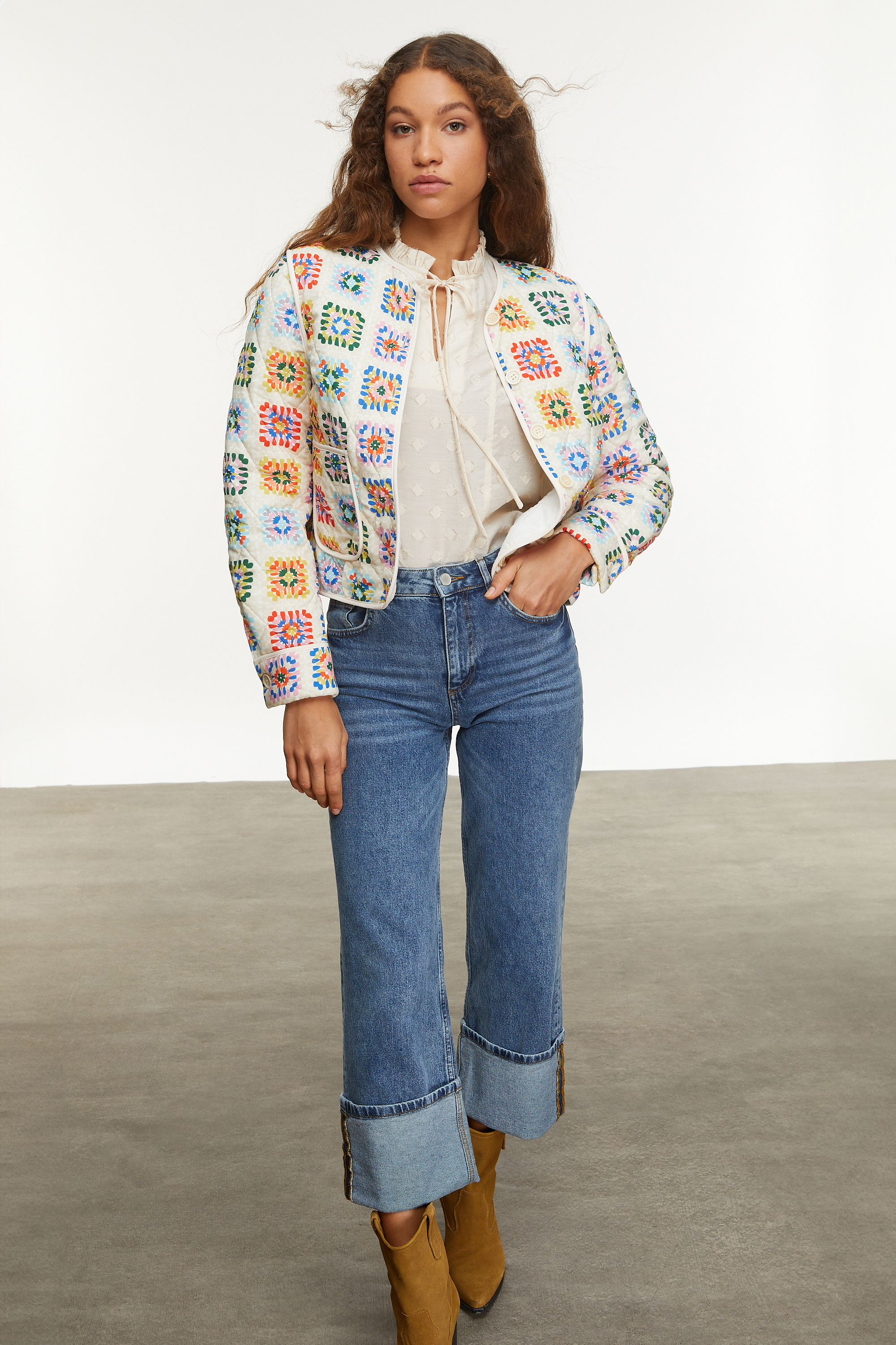 ÇİÇEK DESENLİ SMART CEKET