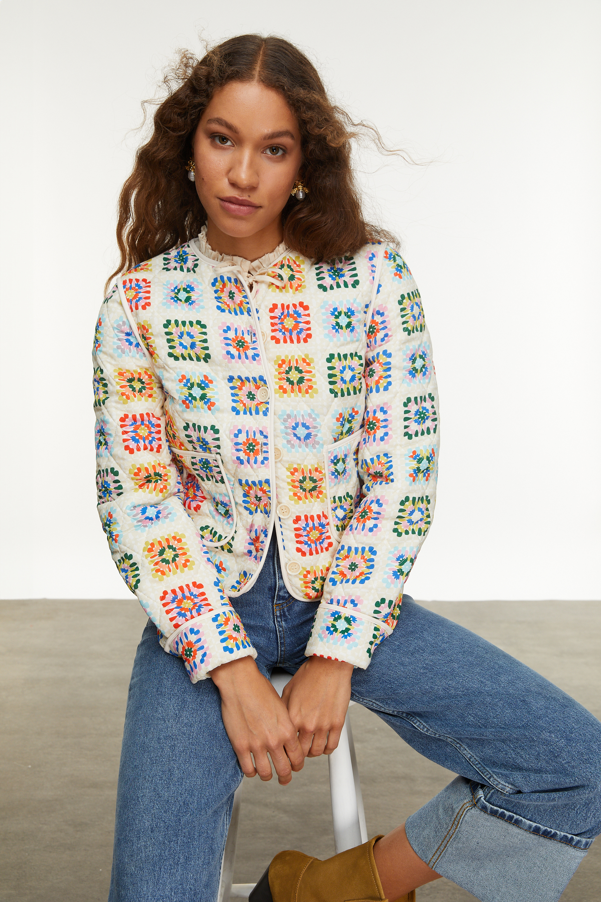 ÇİÇEK DESENLİ SMART CEKET