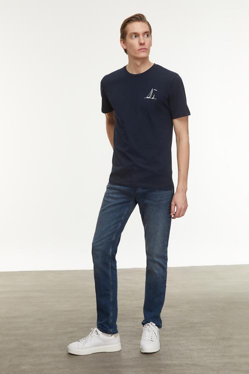  YELKEN BASKILI KISA KOLLU T-SHIRT