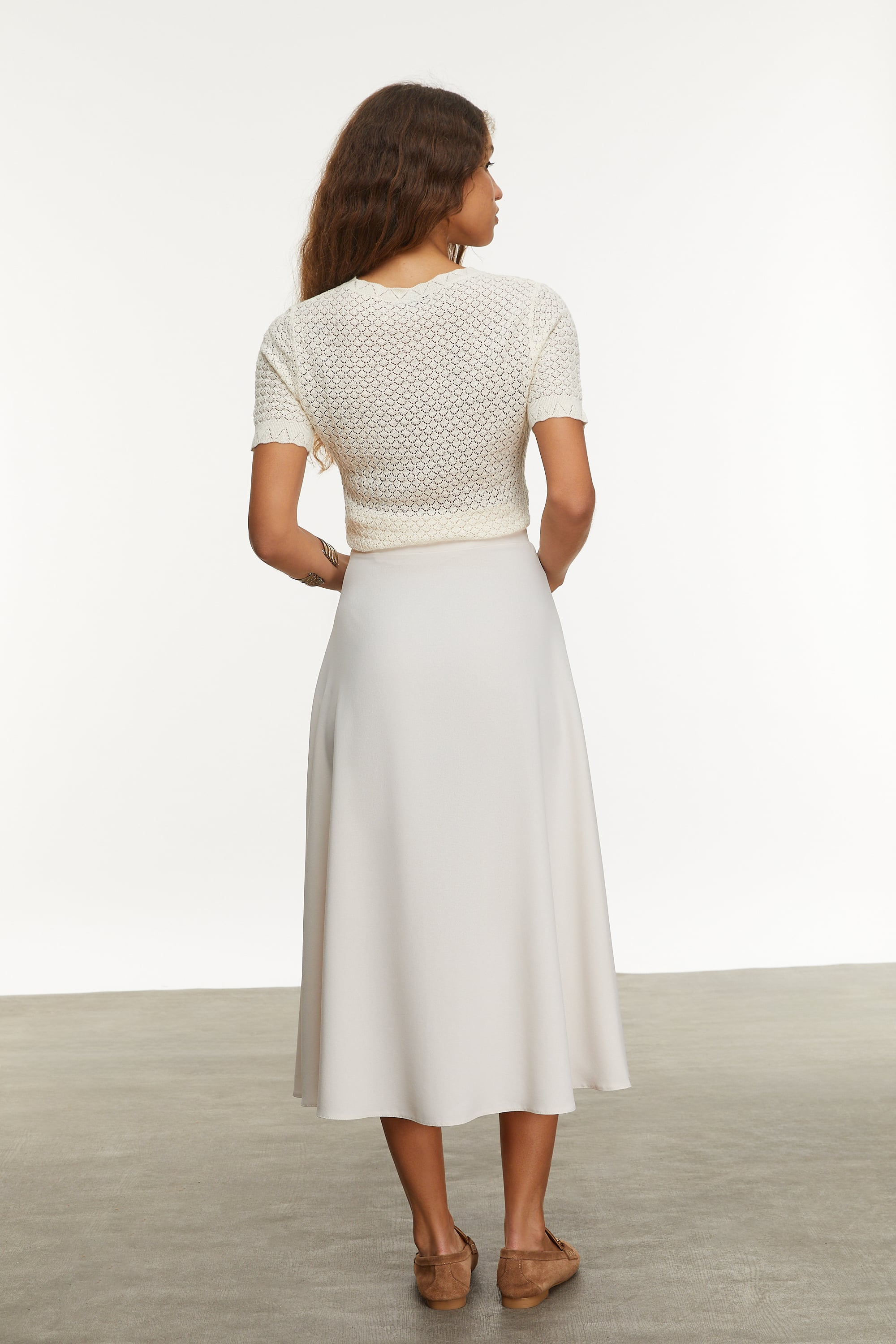 DÜĞMELİ A FORM MİDİ ETEK