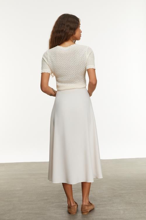  DÜĞMELİ A FORM MİDİ ETEK