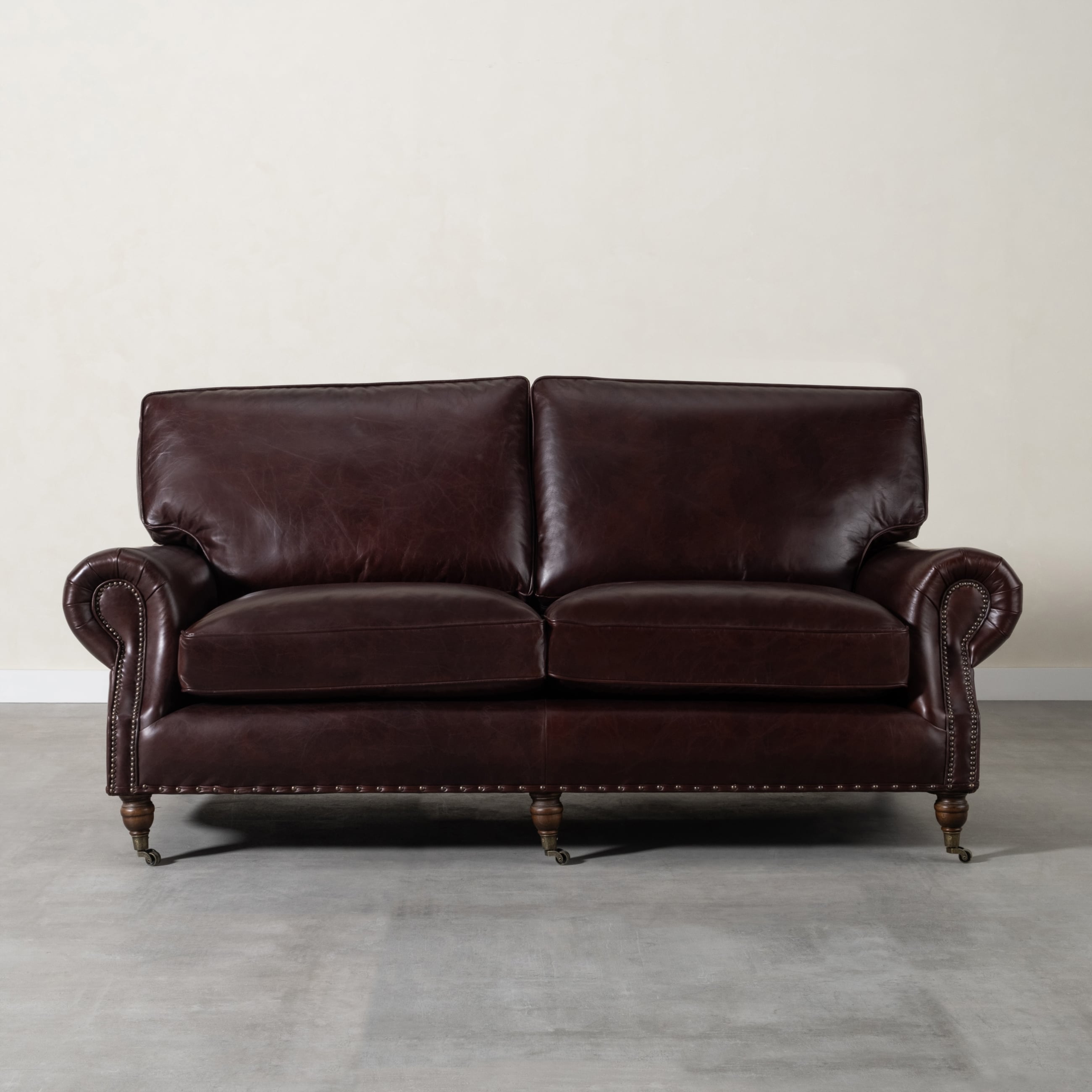 BALMORAL ÜÇLÜ DERİ KOLTUK KIZIL KAHVE