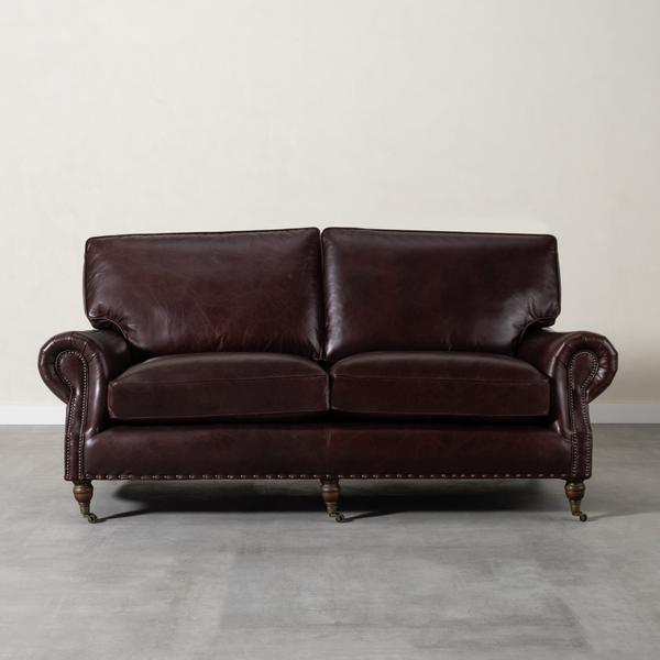 Mudo Concept Balmoral Üçlü Deri Koltuk Kizil Kahve Renksiz