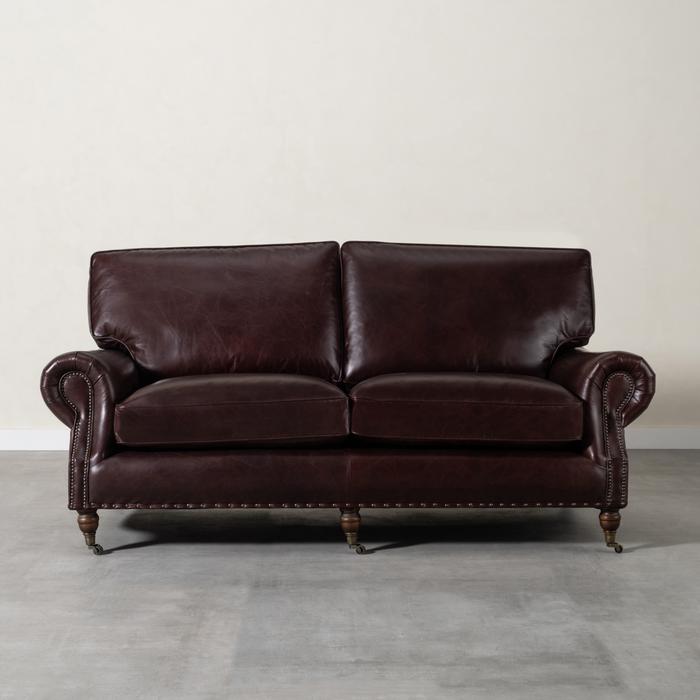 BALMORAL ÜÇLÜ DERİ KOLTUK KIZIL KAHVE