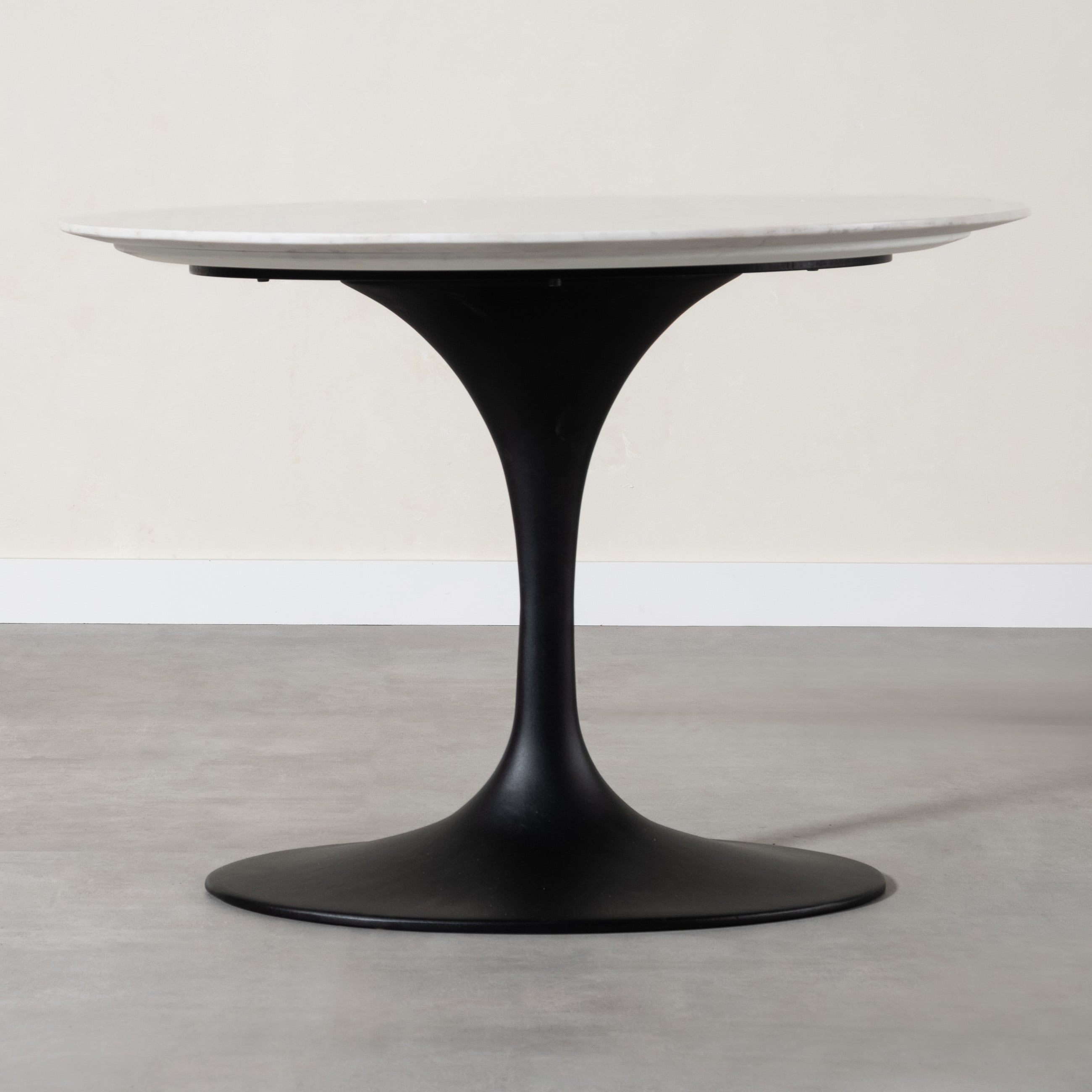 ARYA YUVARLAK MERMER YEMEK MASASI BEYAZ 100x100