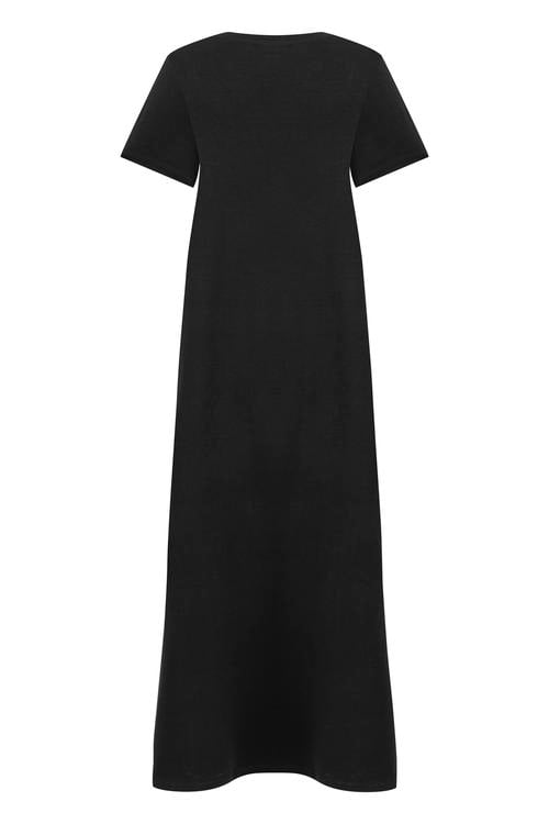  KISA KOLLU UZUN ELBİSE