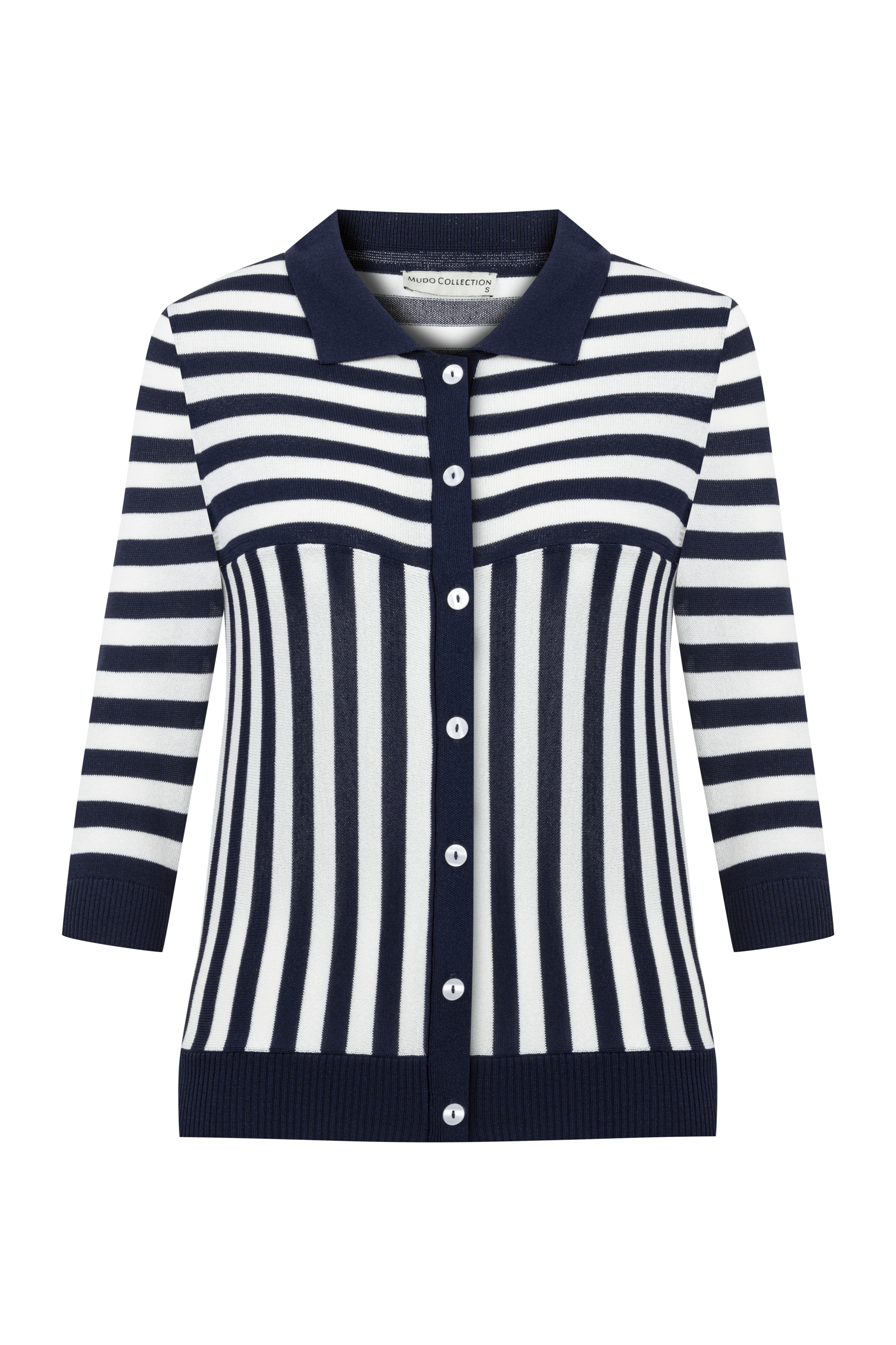 ÇİZGİLİ DÜĞMELİ TRİKO KAZAK