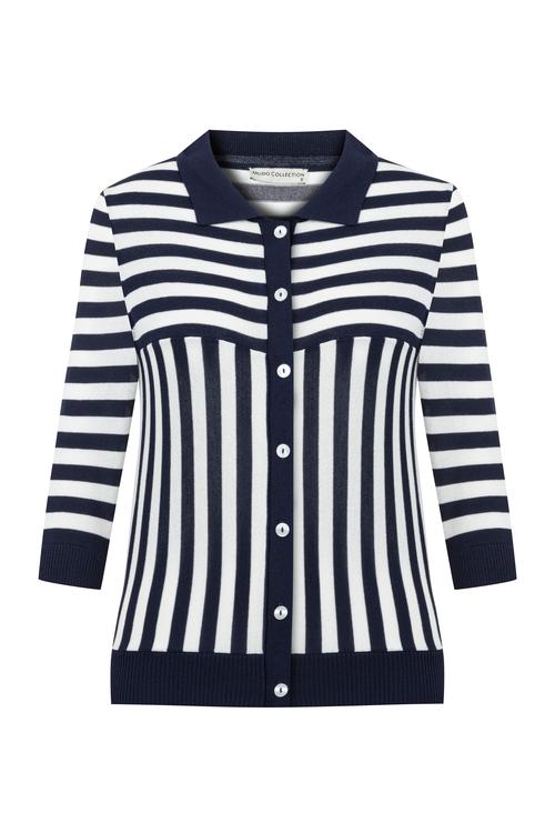  ÇİZGİLİ DÜĞMELİ TRİKO KAZAK