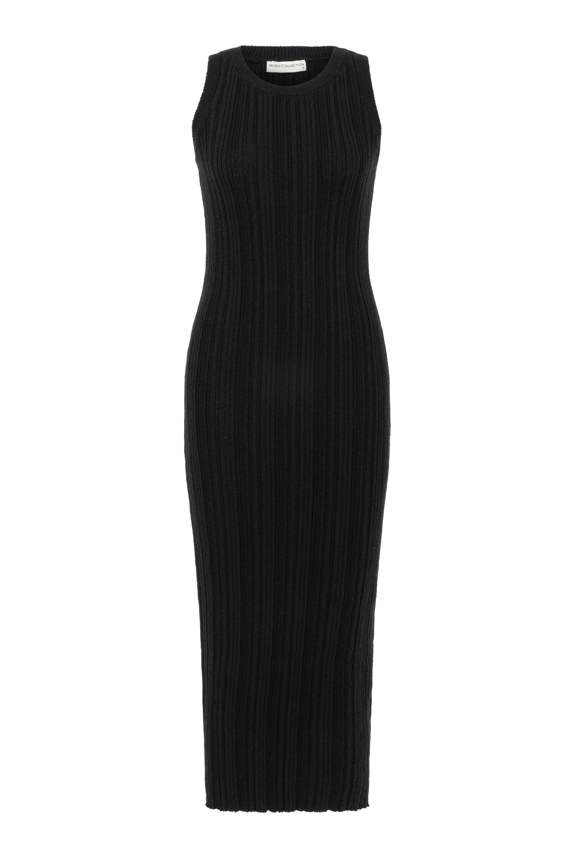 FİTİLLİ KOLSUZ MİDİ TRİKO ELBİSE