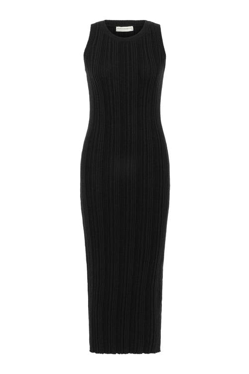  FİTİLLİ KOLSUZ MİDİ TRİKO ELBİSE