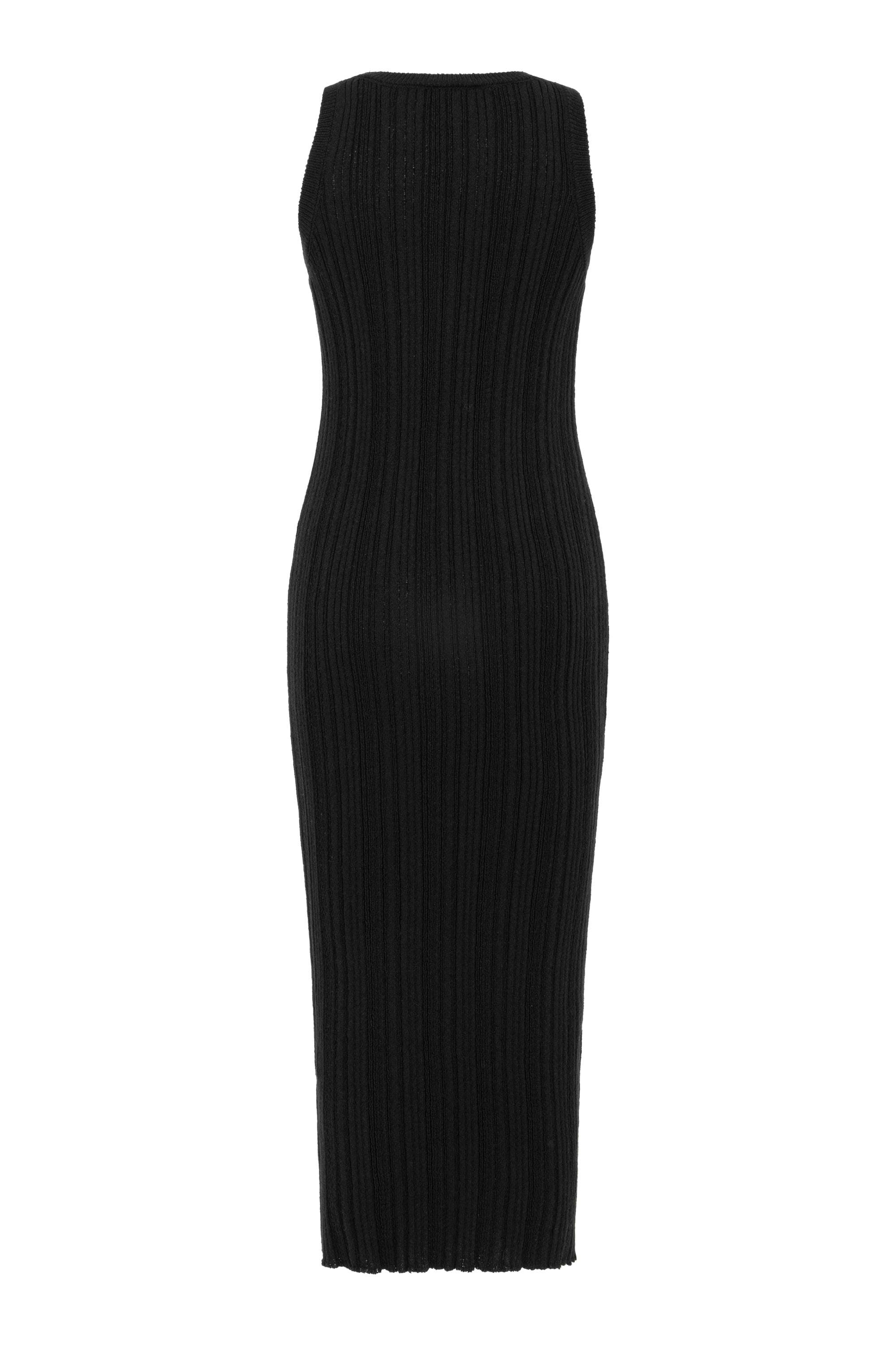 FİTİLLİ KOLSUZ MİDİ TRİKO ELBİSE