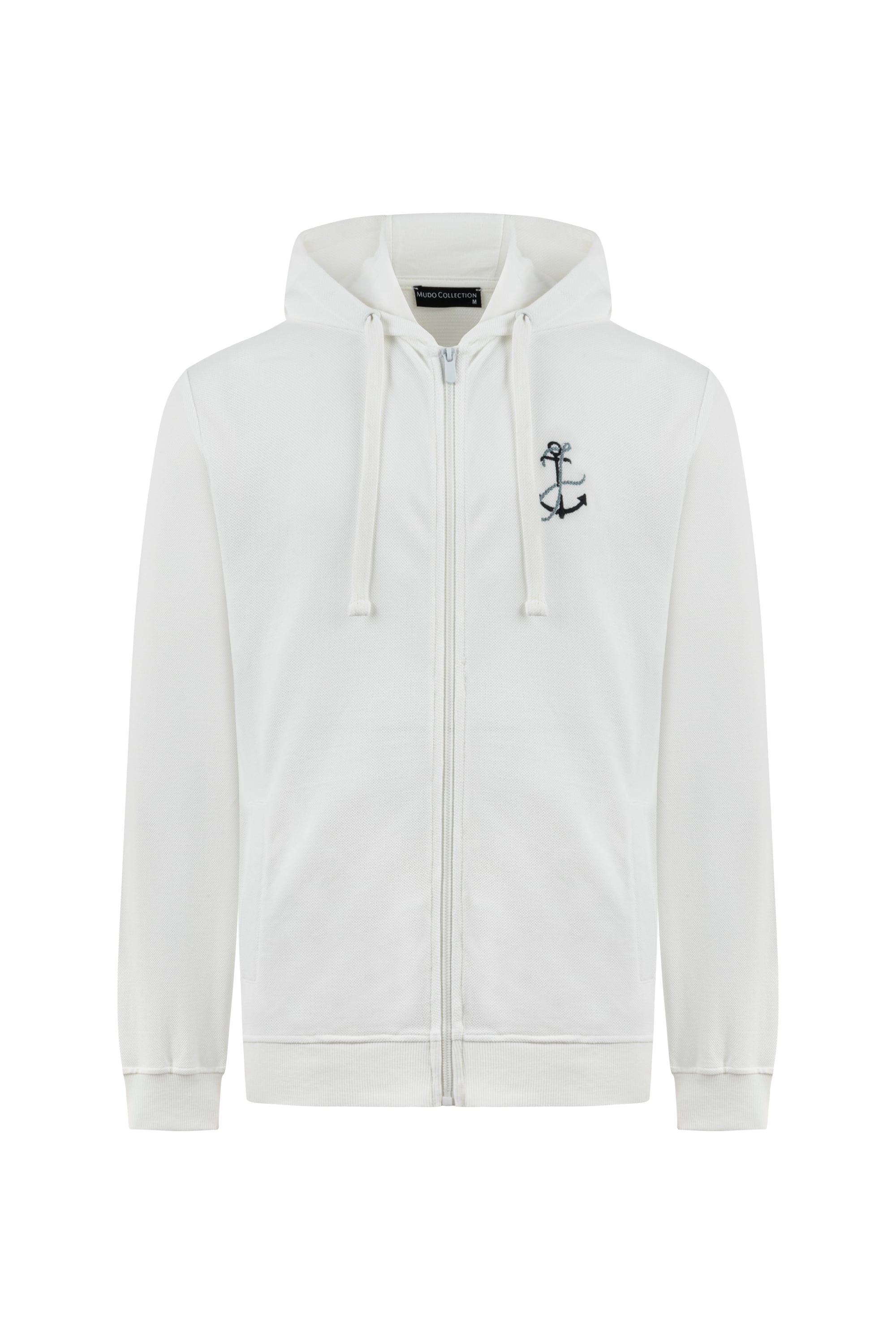 ÇAPA NAKIŞLI KAPÜŞONLU SWEATSHIRT