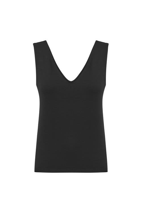  VİSKON KARIŞIMLI V YAKA KOLSUZ BLUZ