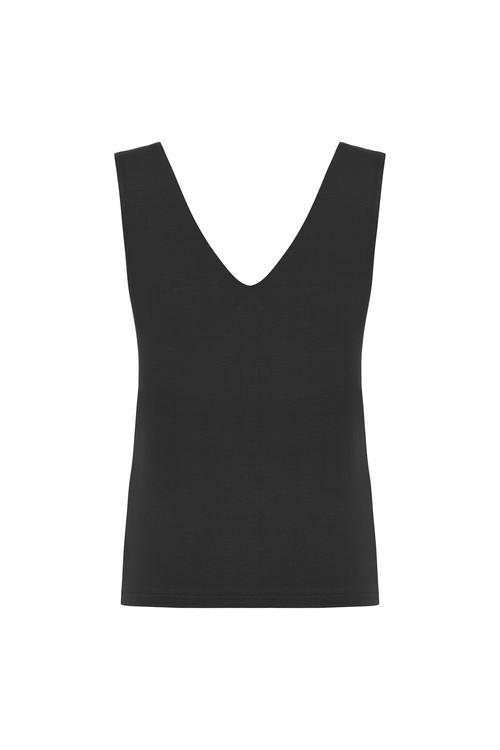  VİSKON KARIŞIMLI V YAKA KOLSUZ BLUZ