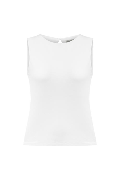  VİSKOZ KARIŞIMLI KOLSUZ BLUZ