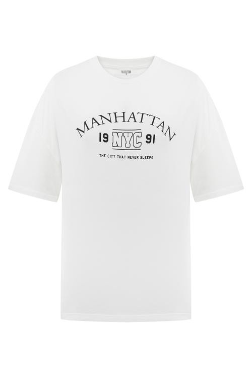  BASKILI BİSİKLET YAKA KISA KOLLU T-SHIRT