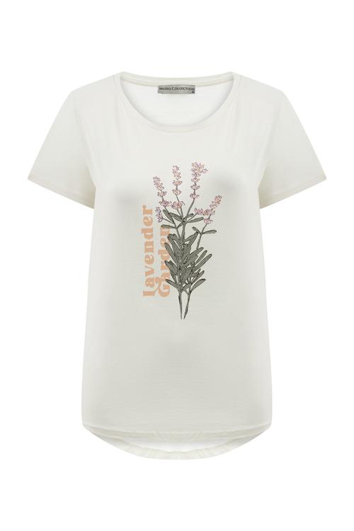  ÇİÇEK BASKILI KISA KOLLU T-SHIRT