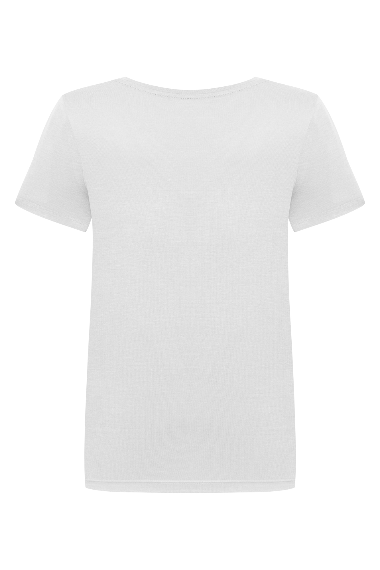 V YAKA KISA KOLLU VİSKON T-SHIRT