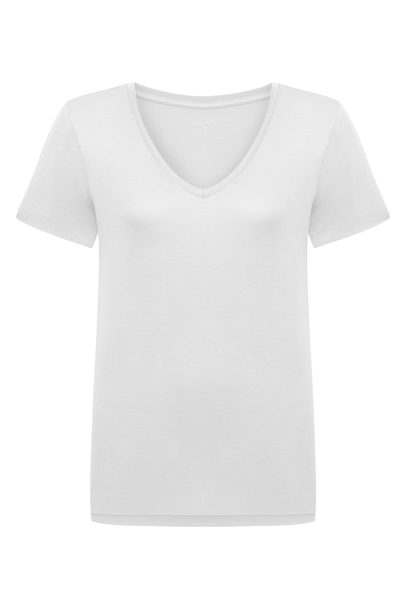 V YAKA KISA KOLLU VİSKON T-SHIRT