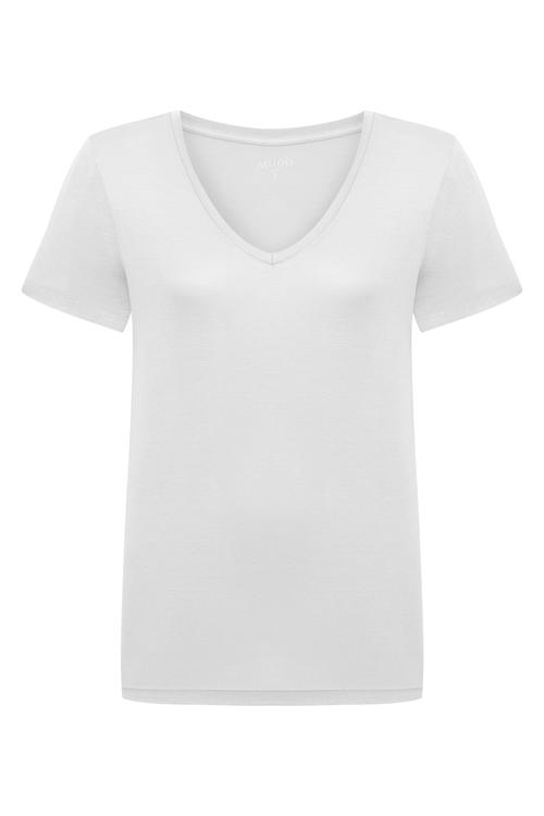  V YAKA KISA KOLLU VİSKON T-SHIRT