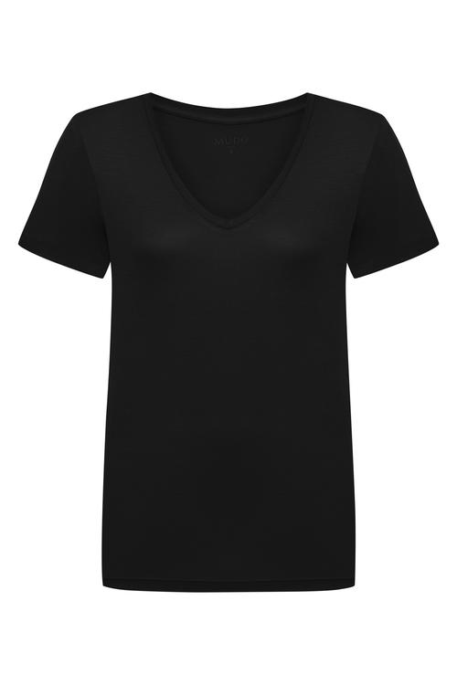  V YAKA KISA KOLLU VİSKON T-SHIRT