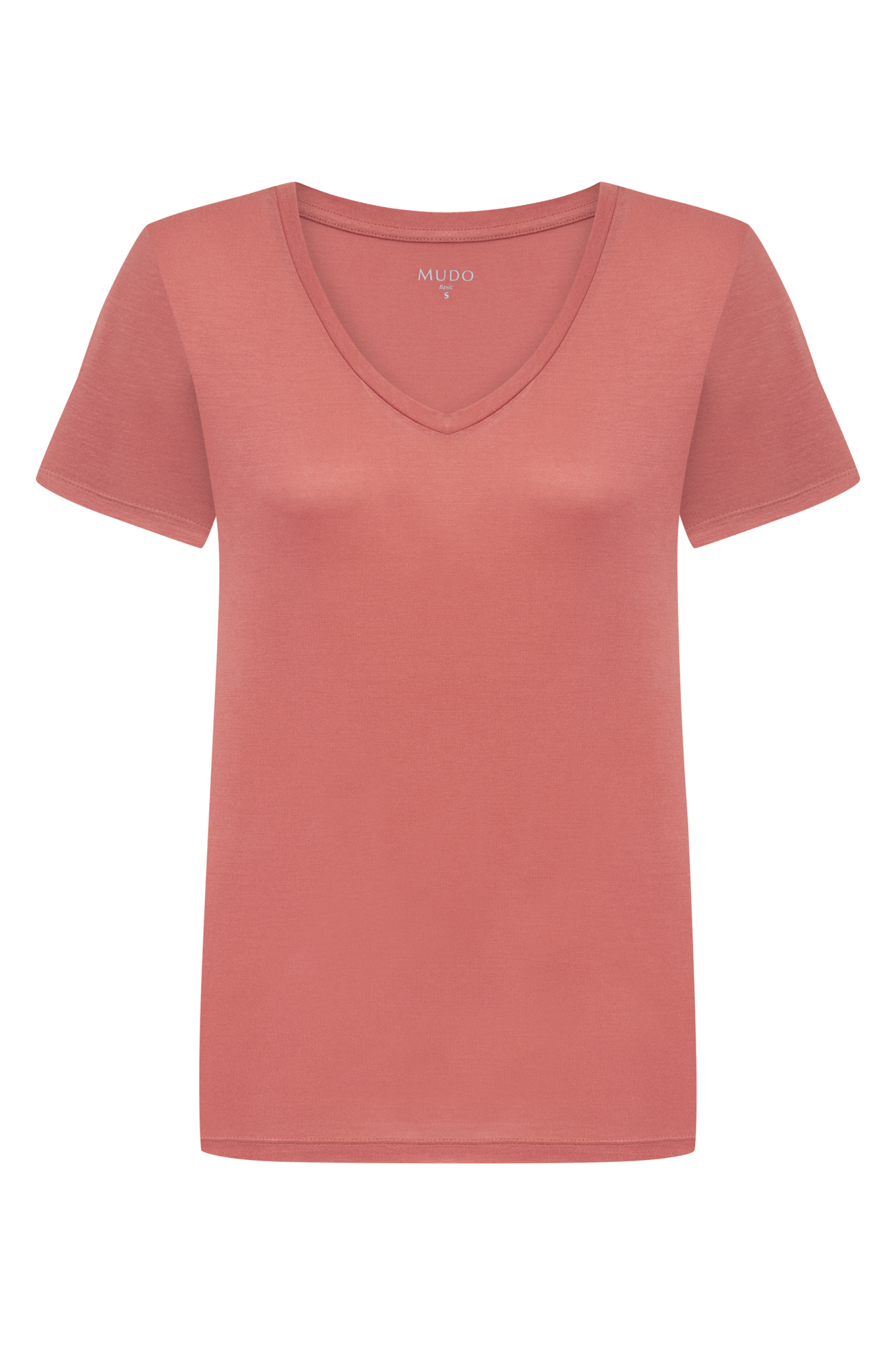 V YAKA KISA KOLLU VİSKON T-SHIRT