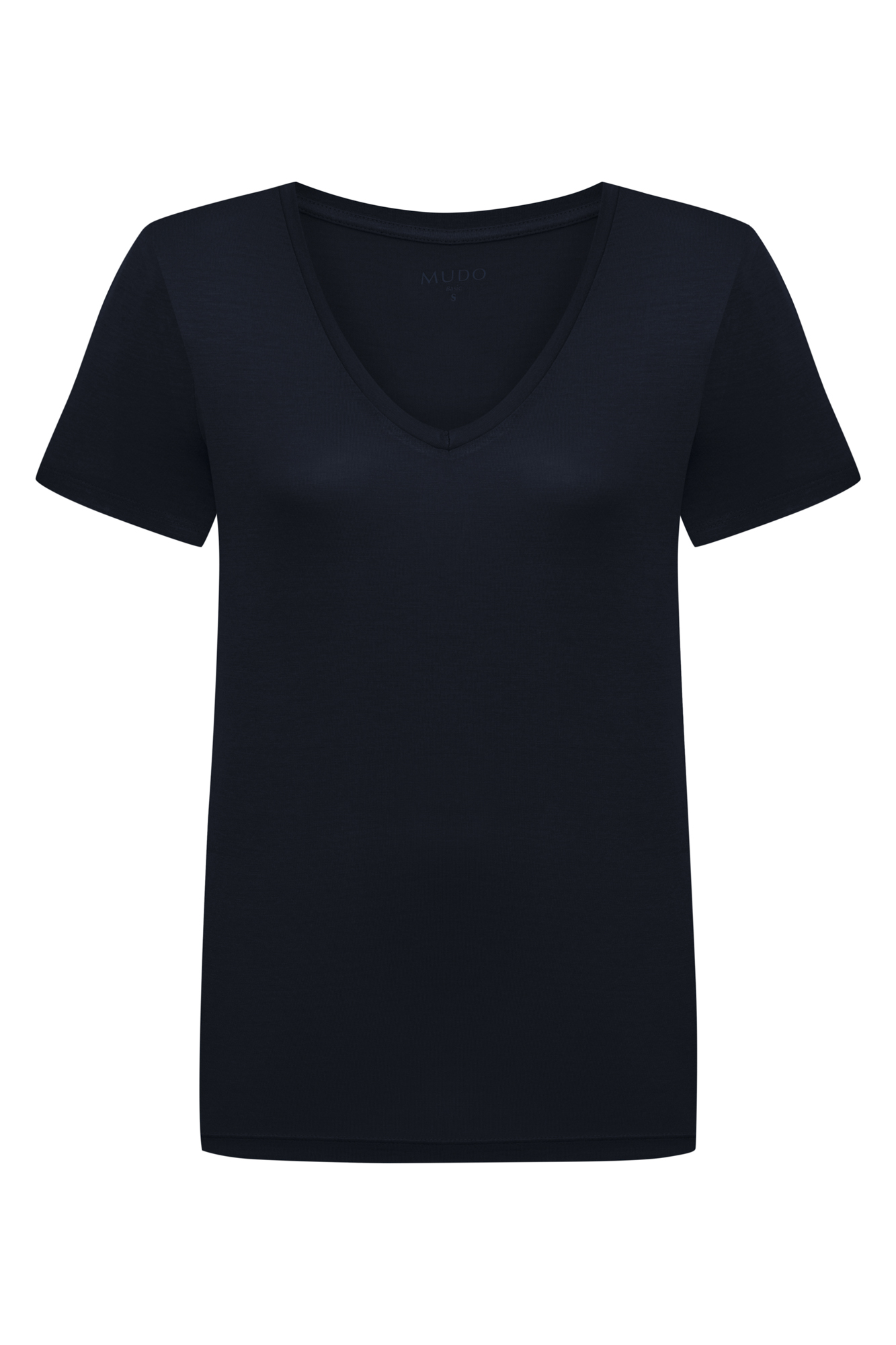 V YAKA KISA KOLLU VİSKON T-SHIRT