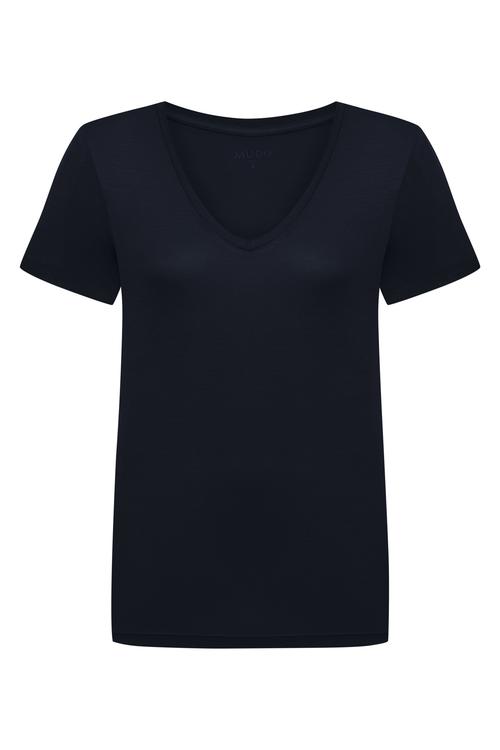  V YAKA KISA KOLLU VİSKON T-SHIRT