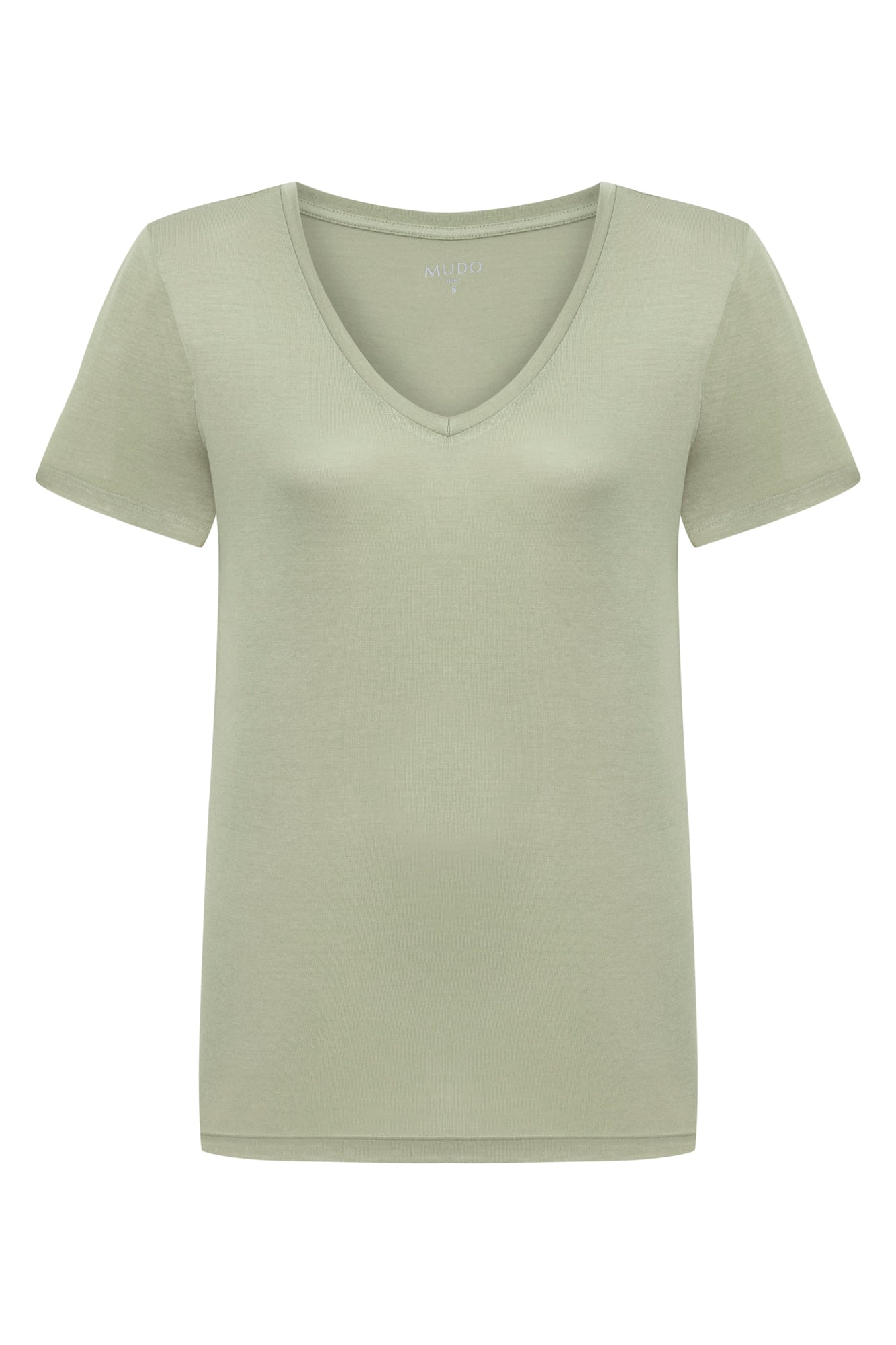 V YAKA KISA KOLLU VİSKON T-SHIRT