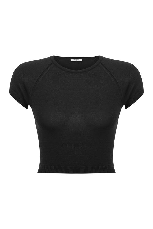  KISA KOLLU TRİKO BLUZ