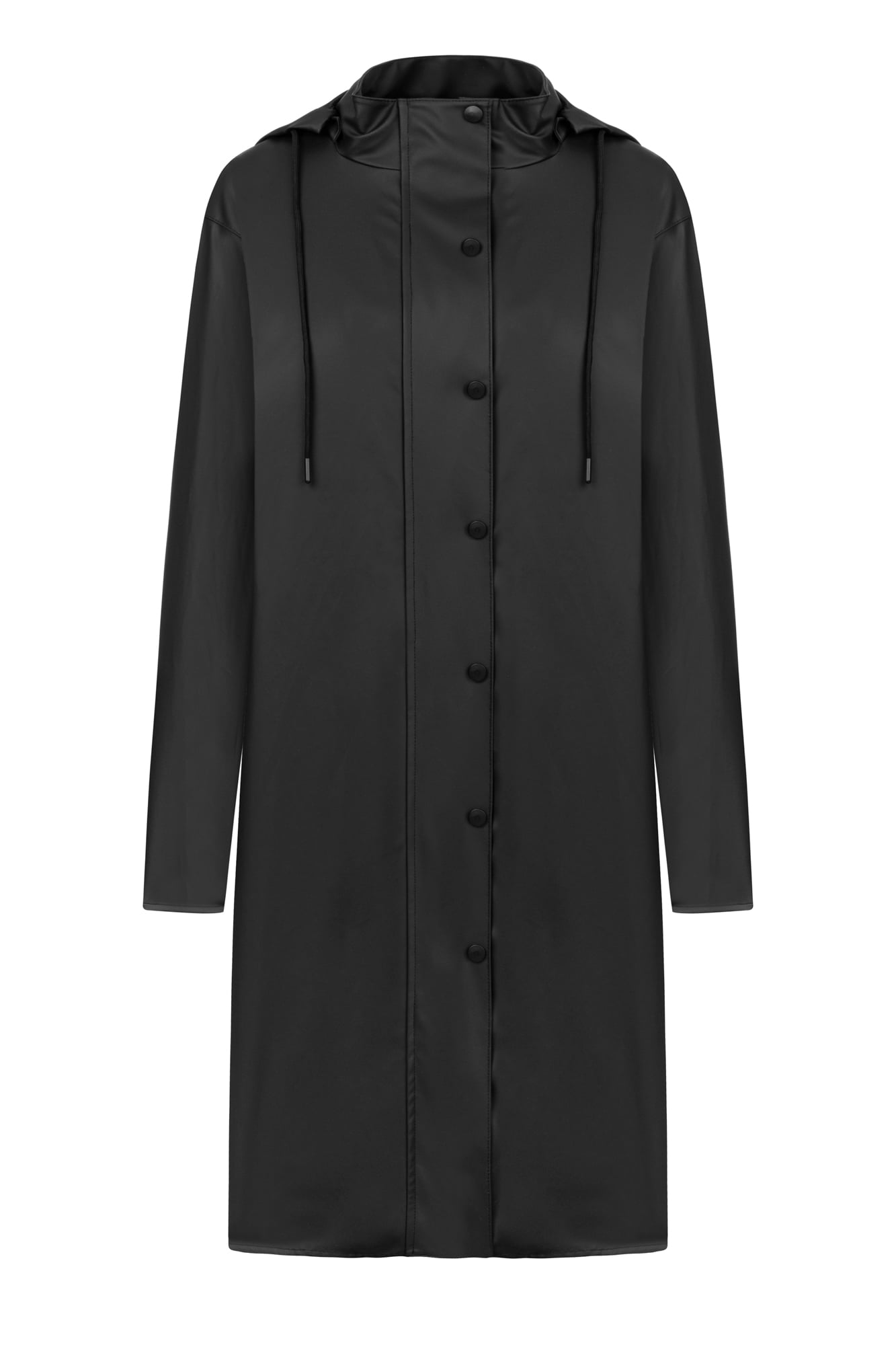 DERİ GÖRÜNÜMLÜ KAPÜŞONLU YAĞMURLUK