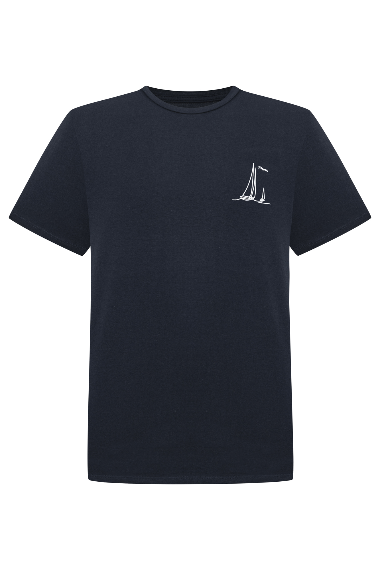 YELKEN BASKILI KISA KOLLU T-SHIRT