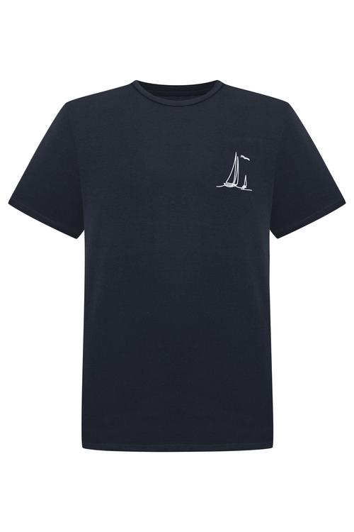  YELKEN BASKILI KISA KOLLU T-SHIRT