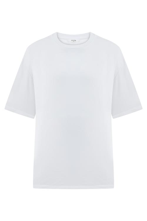  BİSİKLET YAKA KISA KOLLU OVERSIZE T-SHIRT