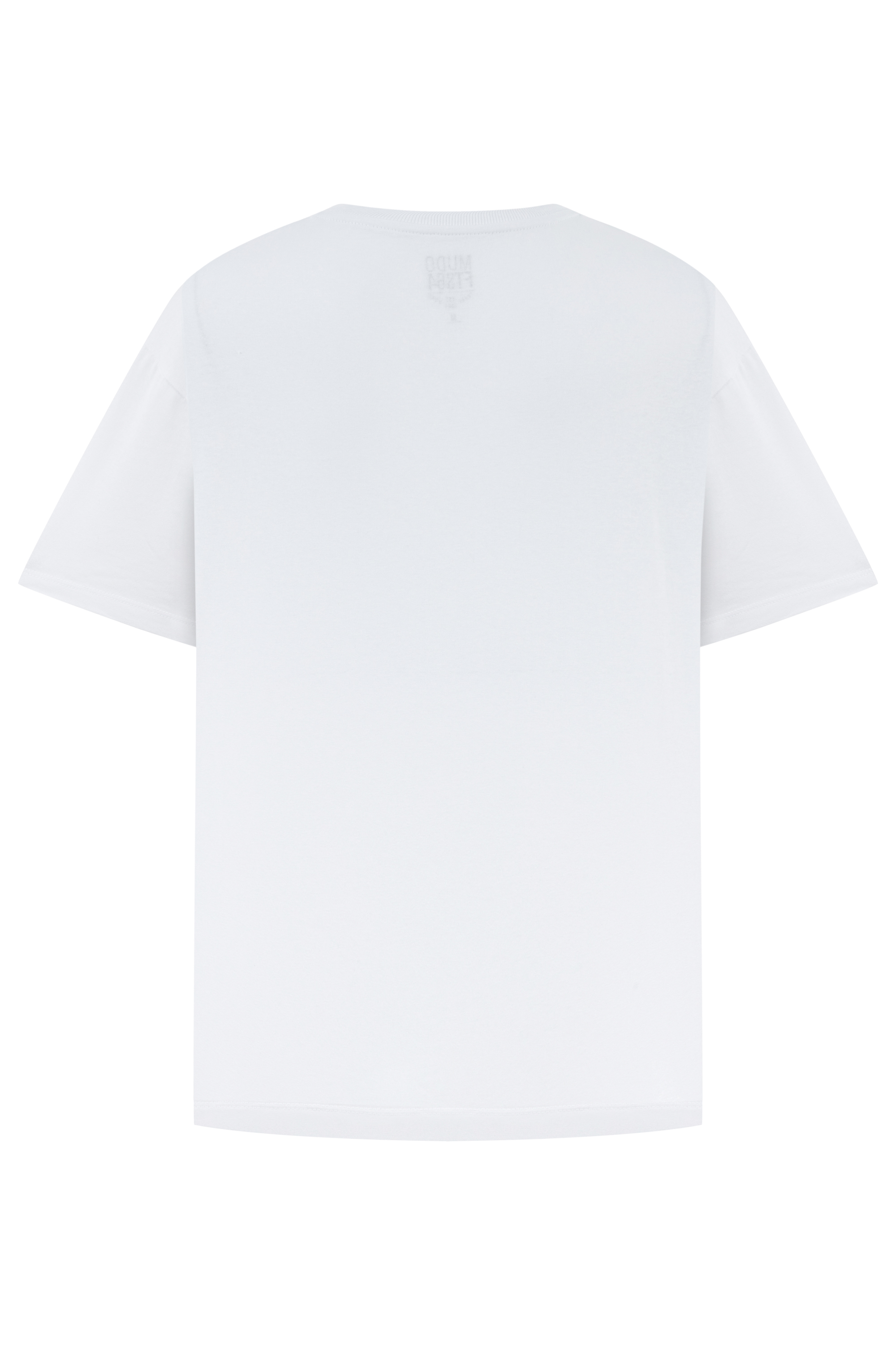 BASKILI BİSİKLET YAKA KISA KOLLU T-SHIRT