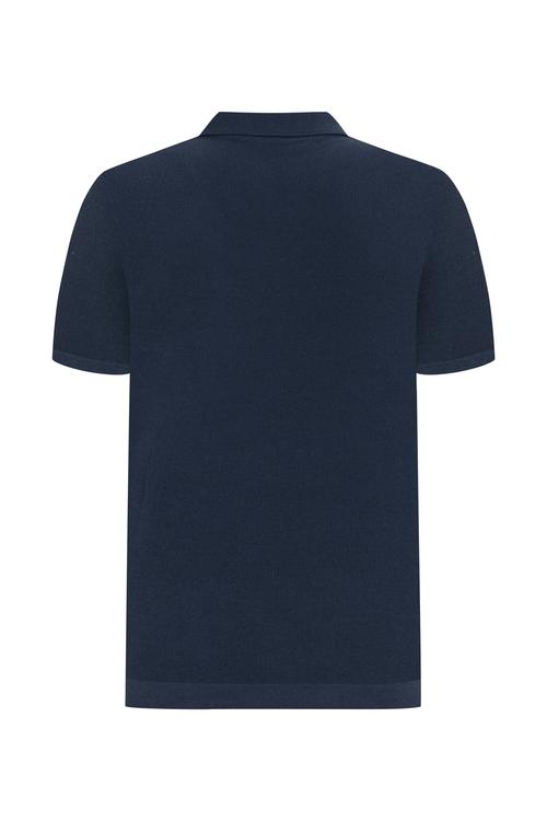  Erkek Lacivert Polo Yaka Kısa Kollu Triko