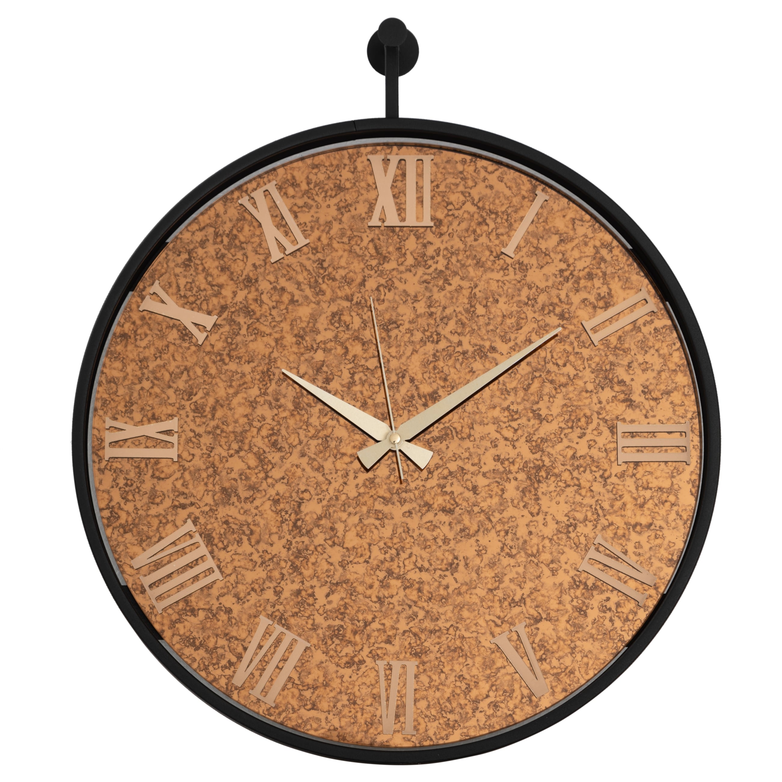 ANTIQUE METAL DUVAR SAATİ GOLD 50CM