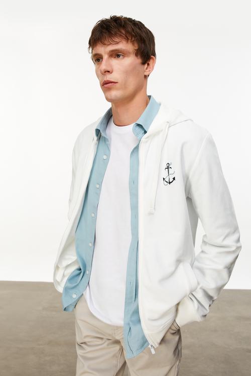  ÇAPA NAKIŞLI KAPÜŞONLU SWEATSHIRT