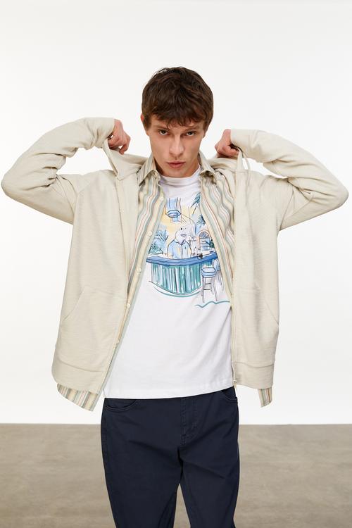  KAPÜŞONLU FERMUARLI SWEATSHIRT